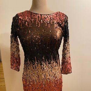 Little Mistress Multi-Color Sequin Dress, Size 6